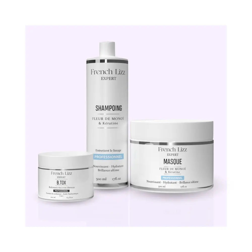 French Lizz | Fleur de Monoï & Kératine | Shampoing, Masque & B.tox Lissage Expert