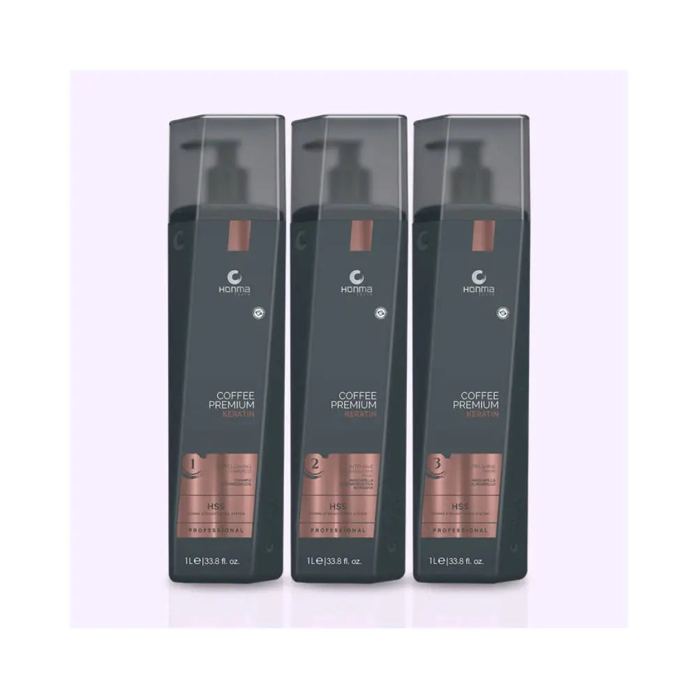 HONMA TOKYO | Coffee Premium Keratin | Kit lissage brésilien - 3x1L Lissage Expert