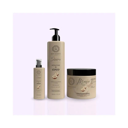 KERA QUEEN'S - Kératine x Coco - Trio shampoing, masque & sérum Lissage Expert