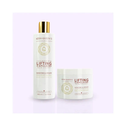 KERA QUEEN'S - Kératine x Argan - Duo shampoing & Soin Lifting Lissage Expert
