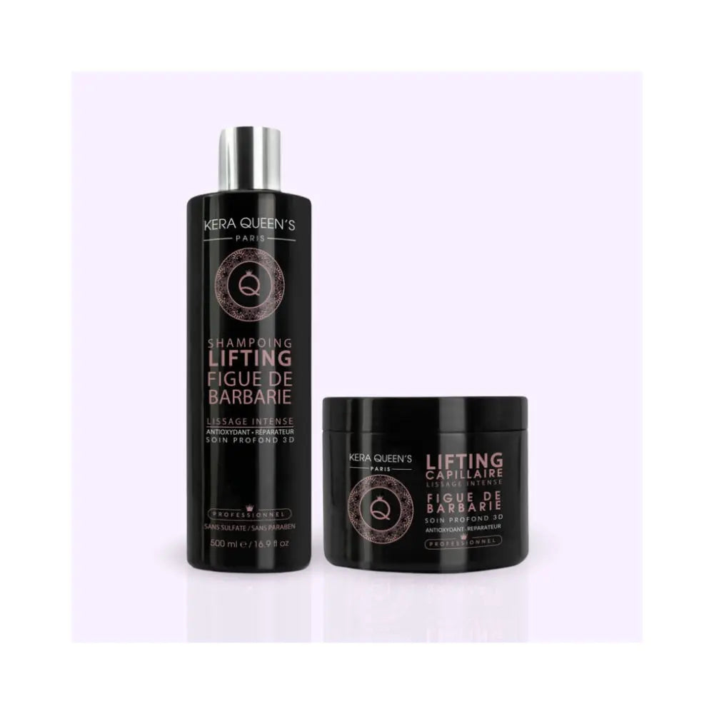 KERA QUEEN'S - Kératine x Figue de Barbarie - Duo shampoing & Soin Lifting Lissage Expert