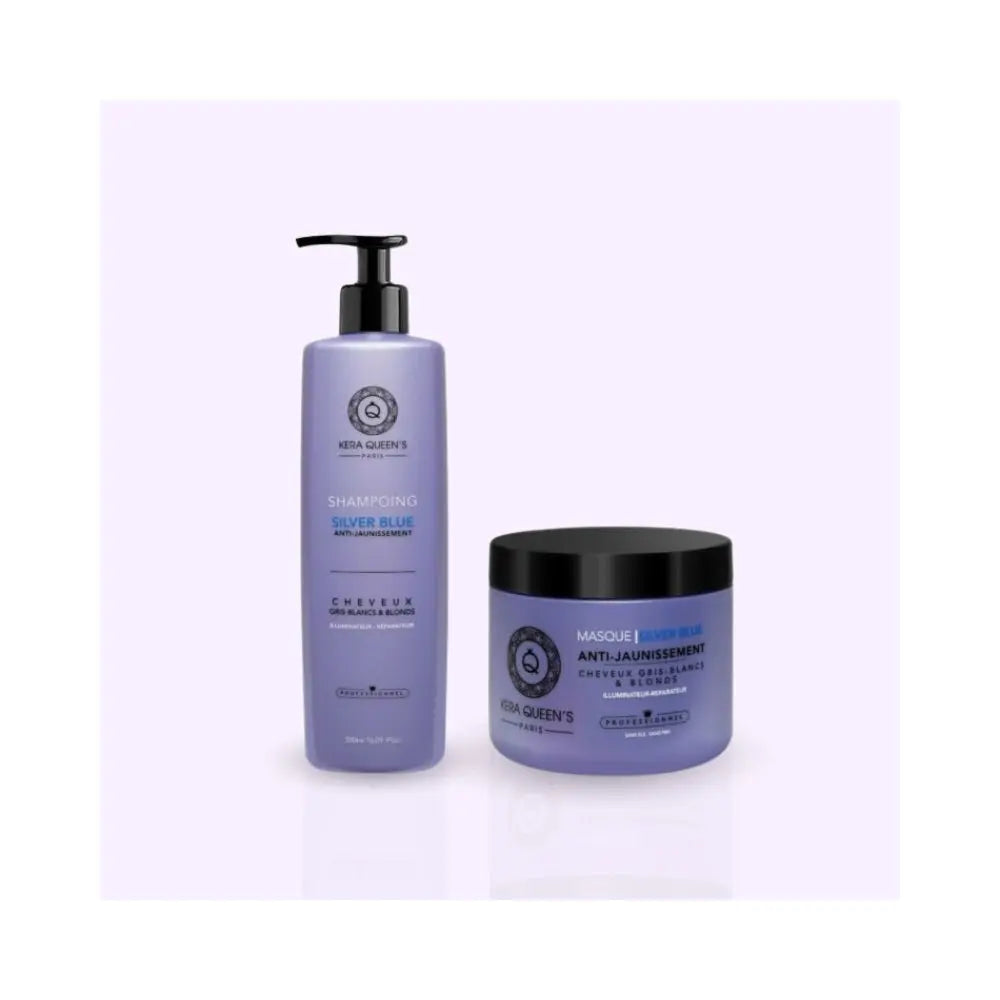 KERA QUEEN'S | Kératine x Silver Blue | Duo Shampoing & Soin Lifting Lissage Expert