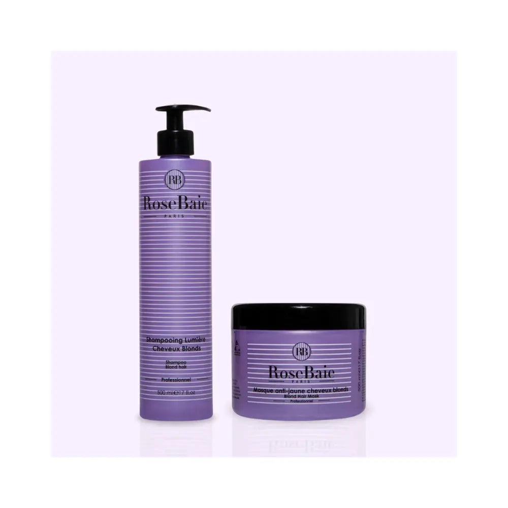 RoseBaie | Spécial Blonde & Blancs Duo | Shampoing & masque Lissage Expert