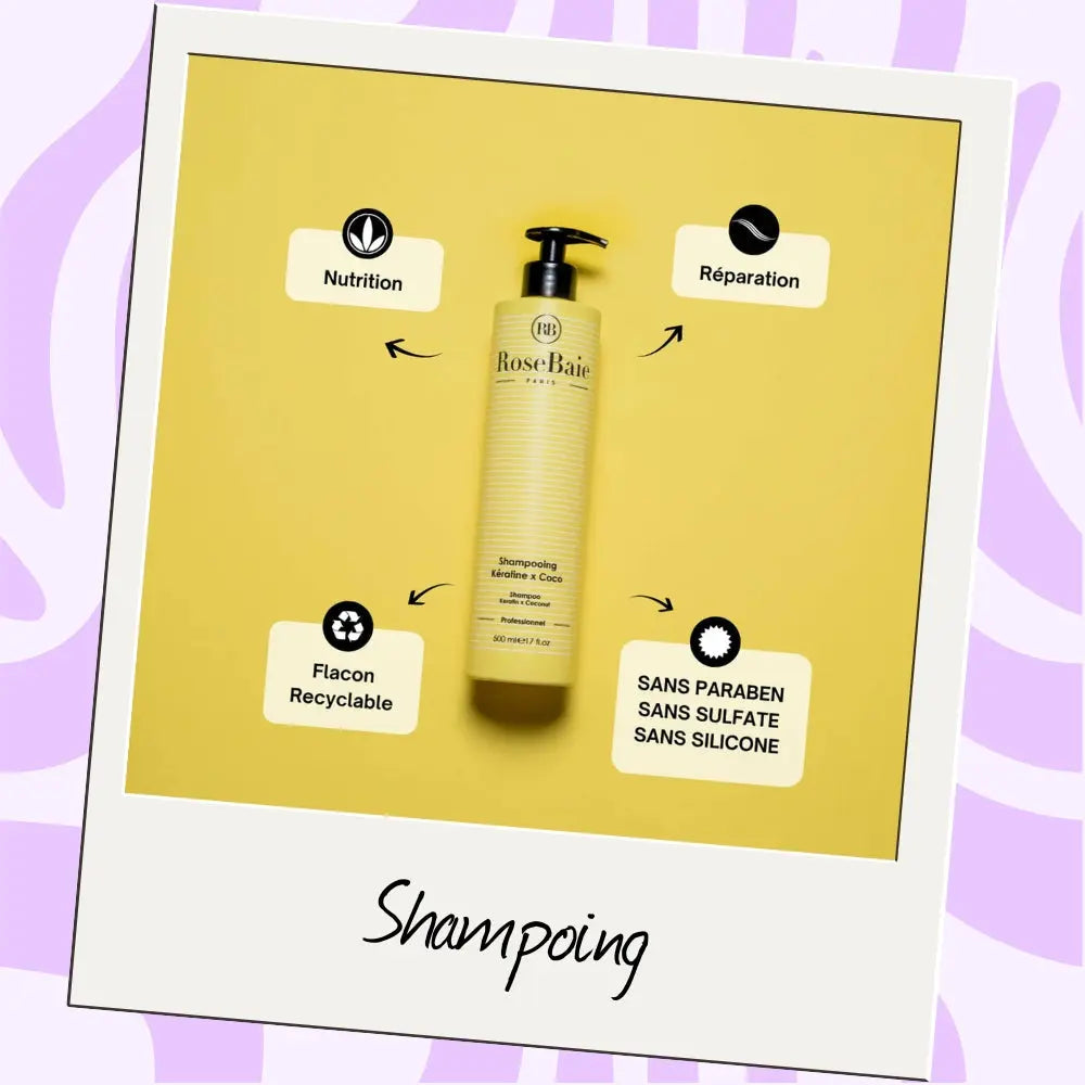 RoseBaie | Kératine x Coco | Trio shampoing, masque & sérum Lissage Expert