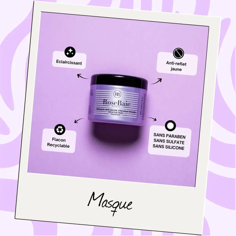 RoseBaie | Spécial Blonde & Blancs Duo | Shampoing & masque Lissage Expert