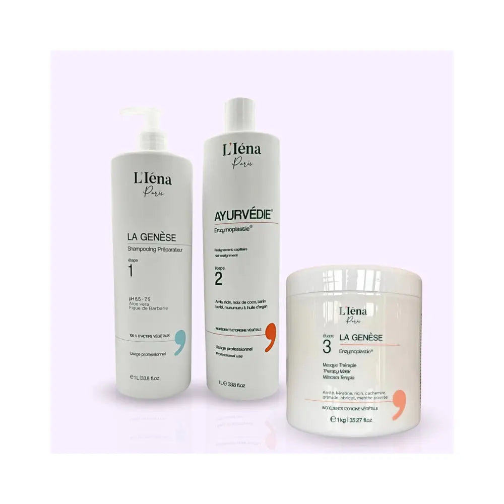 L'Iéna Paris | La Genèse x Ayurvédie Enzymoplastie® | Kit Lissage indien - 3x1L Lissage Expert