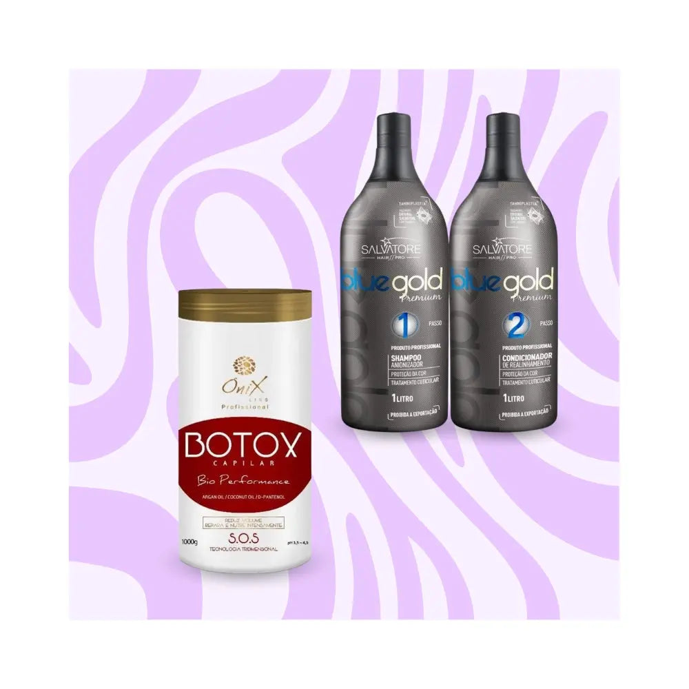 Mix&Liss | Salvatore Blue Gold & Ônix Liss Bio Performance | Lissage au tanin + botox Lissage Expert
