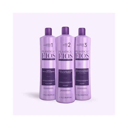 Cadiveu | Plástica Dos Fios | Kit lissage brésilien - 3x1L Lissage Expert
